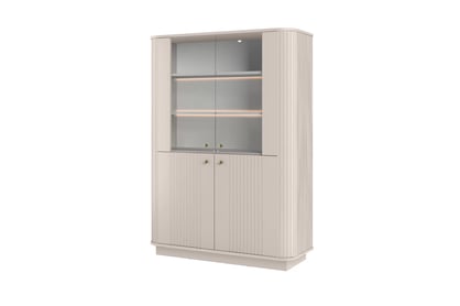 Vitrína Vesper 60 cm - kašmírová / zlaté úchytky