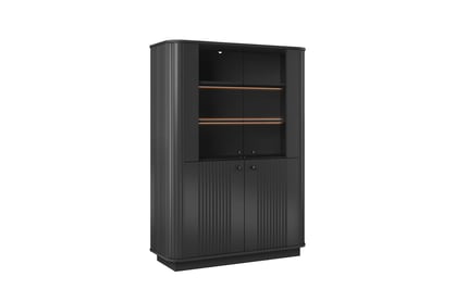 Vitrína Vespera 103 cm na sokli - čierna