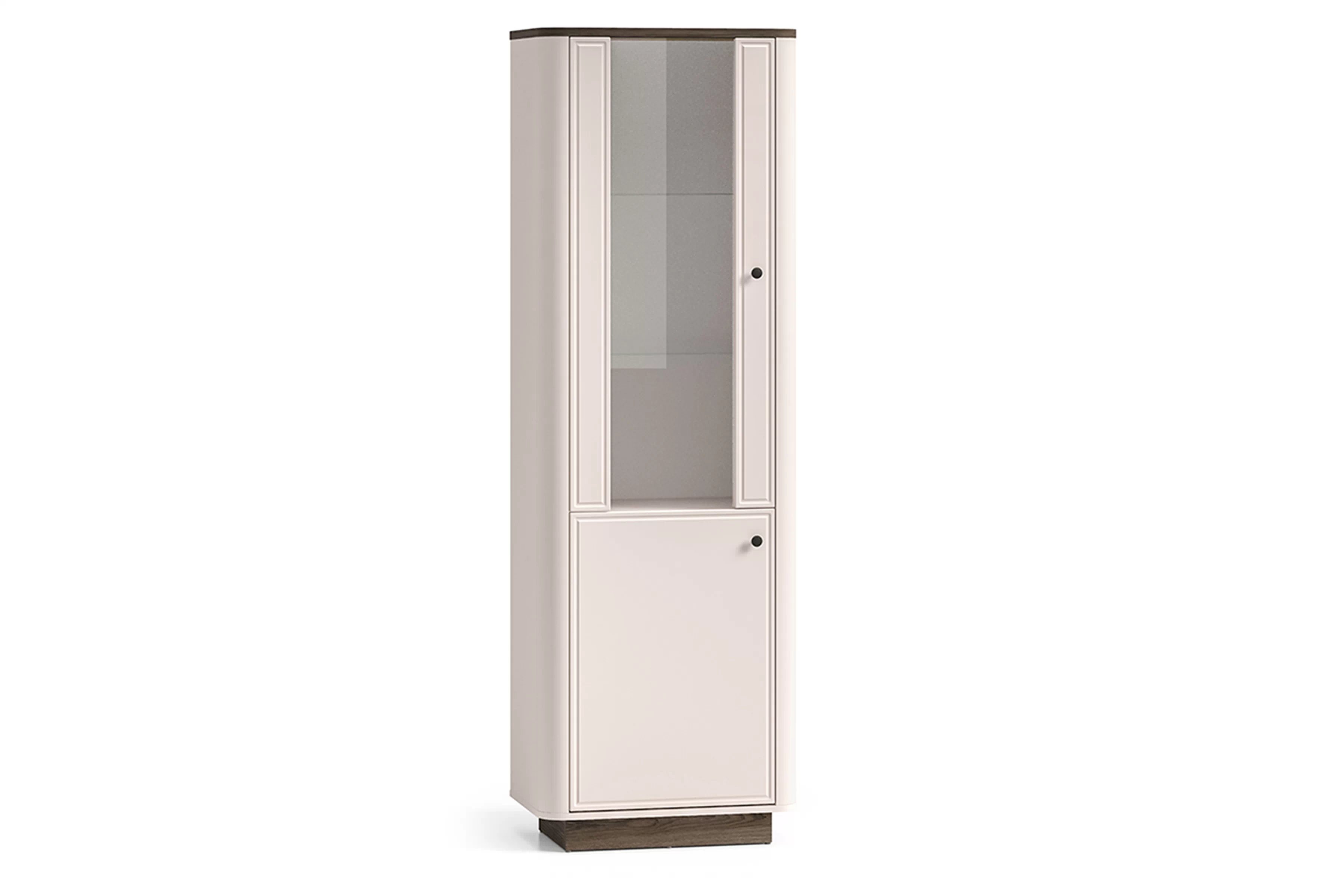 Vysoká vitrína Amberto 65 cm - kašmír / dub windmill tmavý Vitrína vysoká Amberto 65 cm - kašmír / Dub windmill dark