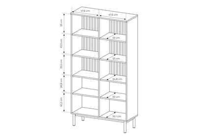 Vysoká vitrína Noro 100 cm s LED osvetlením - dub evoke / čierna Vitrína vysoká Noro 100 cm s osvetlením LED - Dub evoke / Čierny