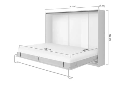 Sklápacia posteľ Basic horizontálna - 140x200 cm - svetlý dub sonoma Sklápacia posteľ horizontálny 140x200 Basic New Elegance - Dub svetlá sonoma