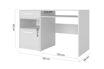 Písací stôl Bali - tlmená morská modrá Písací stôl dzieciece z szuflada Bali 125 cm - zgaszony Blankyt