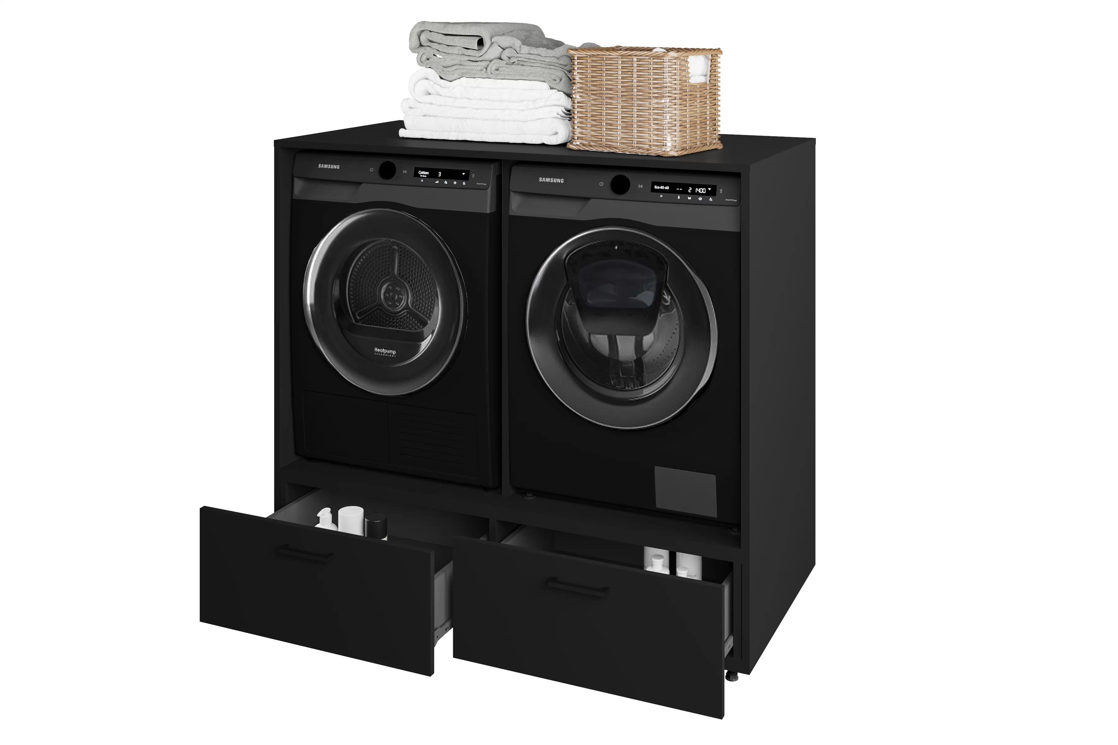 Skrinka nad práčku / sušičku Rosa so zásuvkami - čierny onyx Zabudowa na pralke / suszarke Rosa se zásuvkami - černá onyx