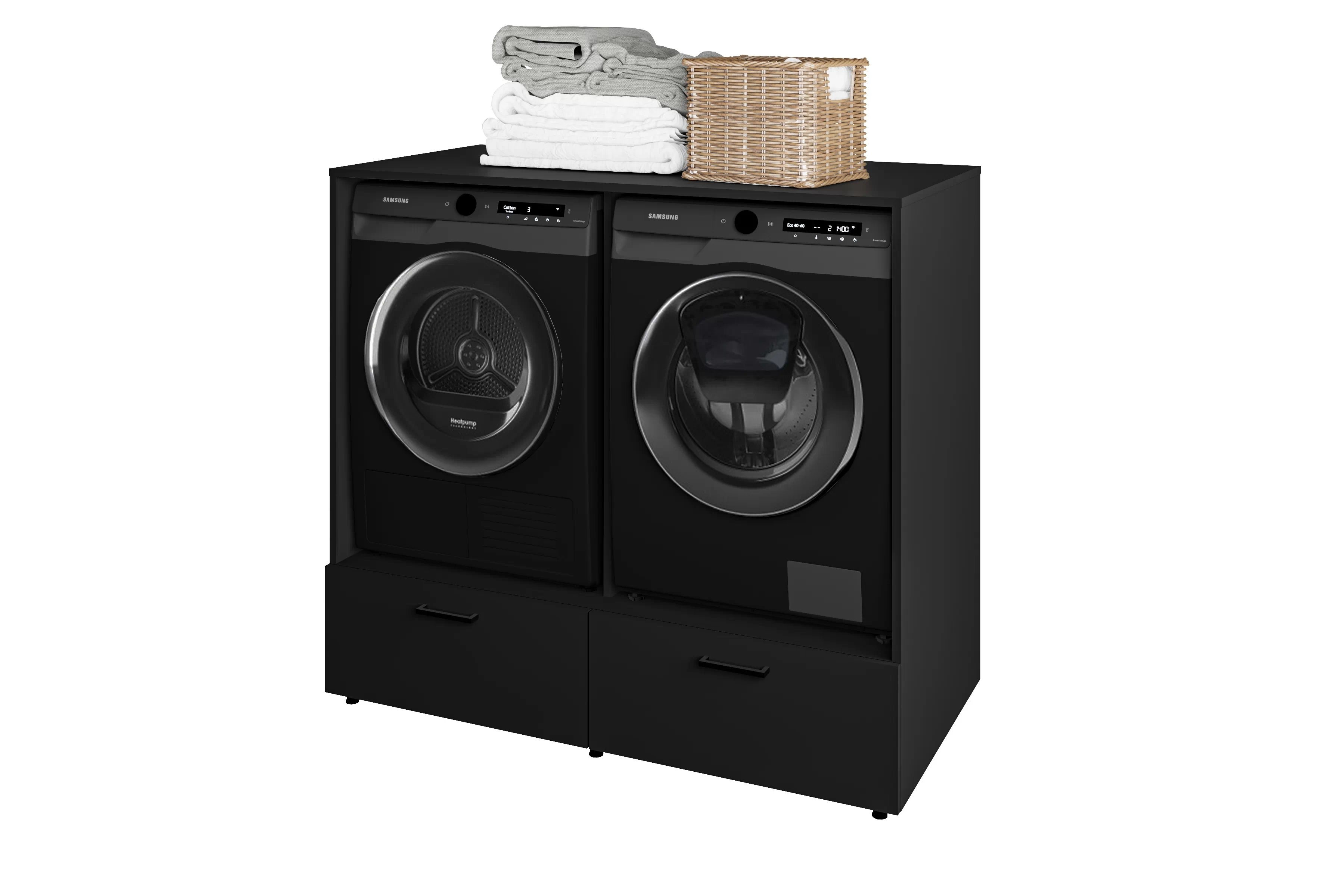 Skrinka nad práčku / sušičku Rosa so zásuvkami - čierny onyx Zabudowa na pralke / suszarke Rosa se zásuvkami - černá onyx