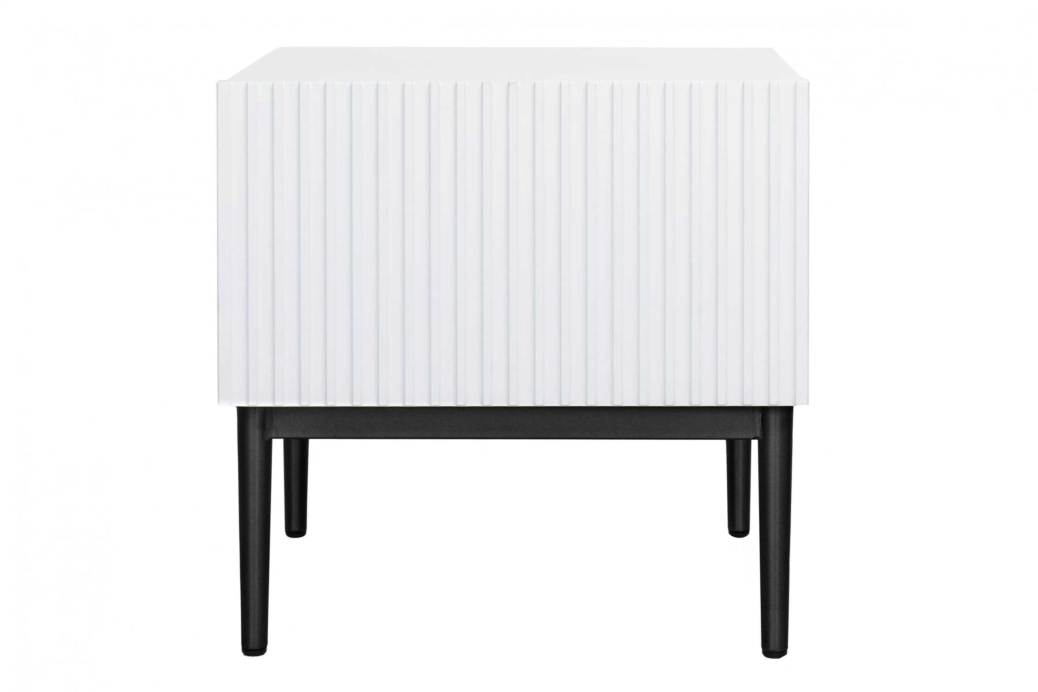 Sada nočných stolíkov Nicole 2 ks - biely mat / čierne nožičky Komplet 2 ks. Nočný Stolík Stolík Nicole z szuflada i metalowymi nogami - biely mat / čierny nozki