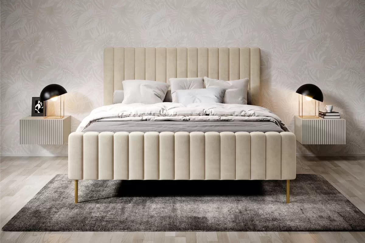 Sada závesných nočných stolíkov Nicole 46 cm - kašmír Komplet 2 ks. Nočný Stolík závesná z szuflada Nicole - kašmír / kašmír mat