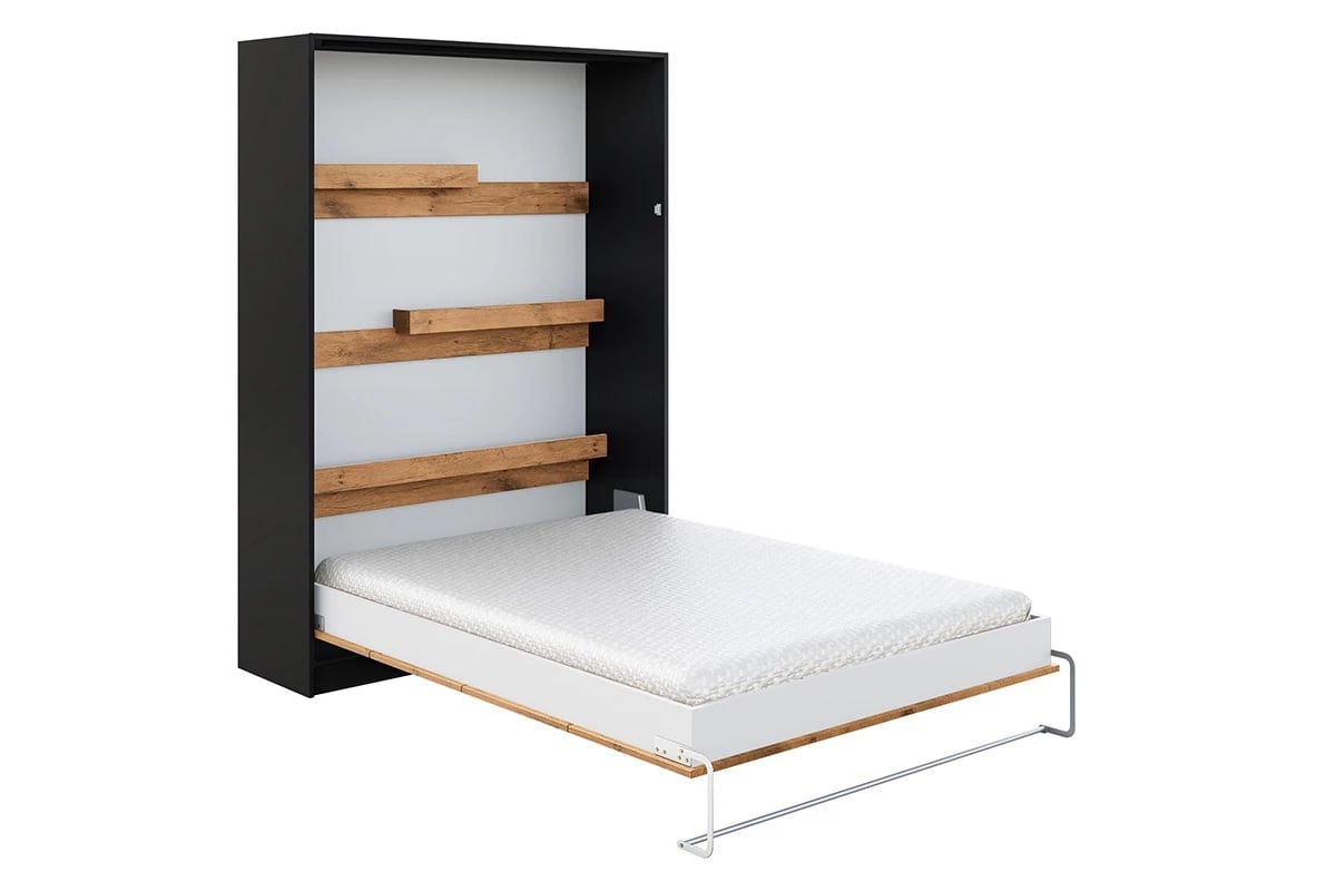 Ložnicová sestava Modern - černý mat / dub lancelot Sklápěcí postel s matrací