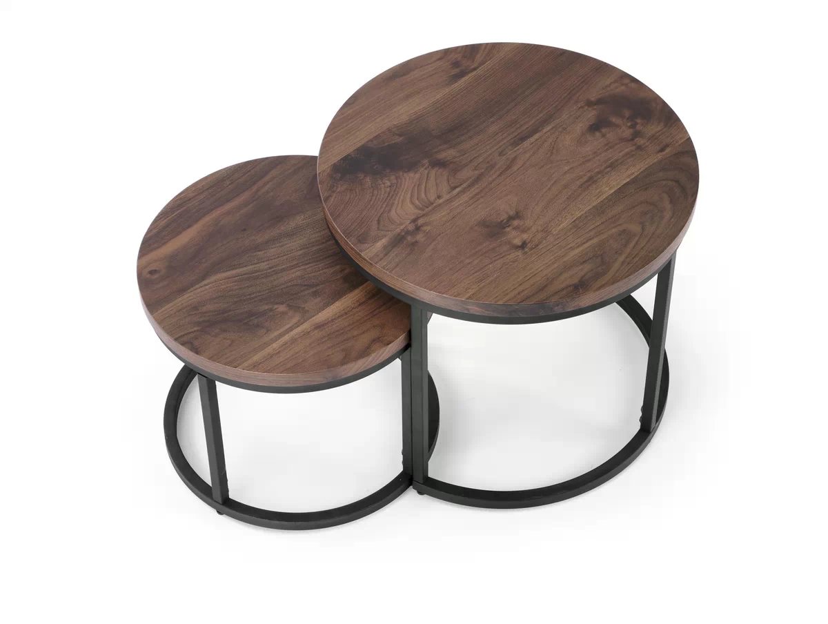 OREO Zostava 2 konf. stolíkov orieškový / Čierny Komplet dwoch law oreo - orech / čierny