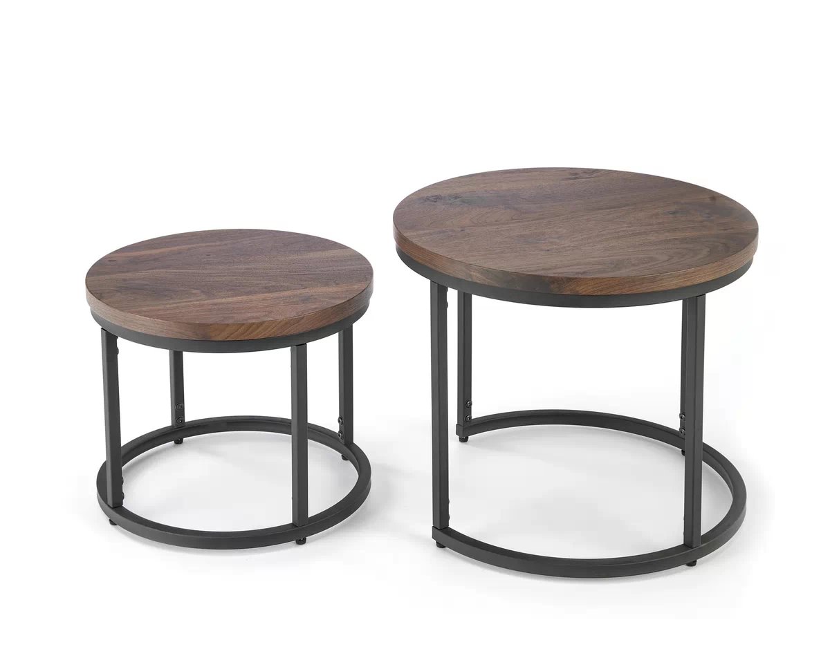 OREO Zostava 2 konf. stolíkov orieškový / Čierny Komplet dwoch law oreo - orech / čierny