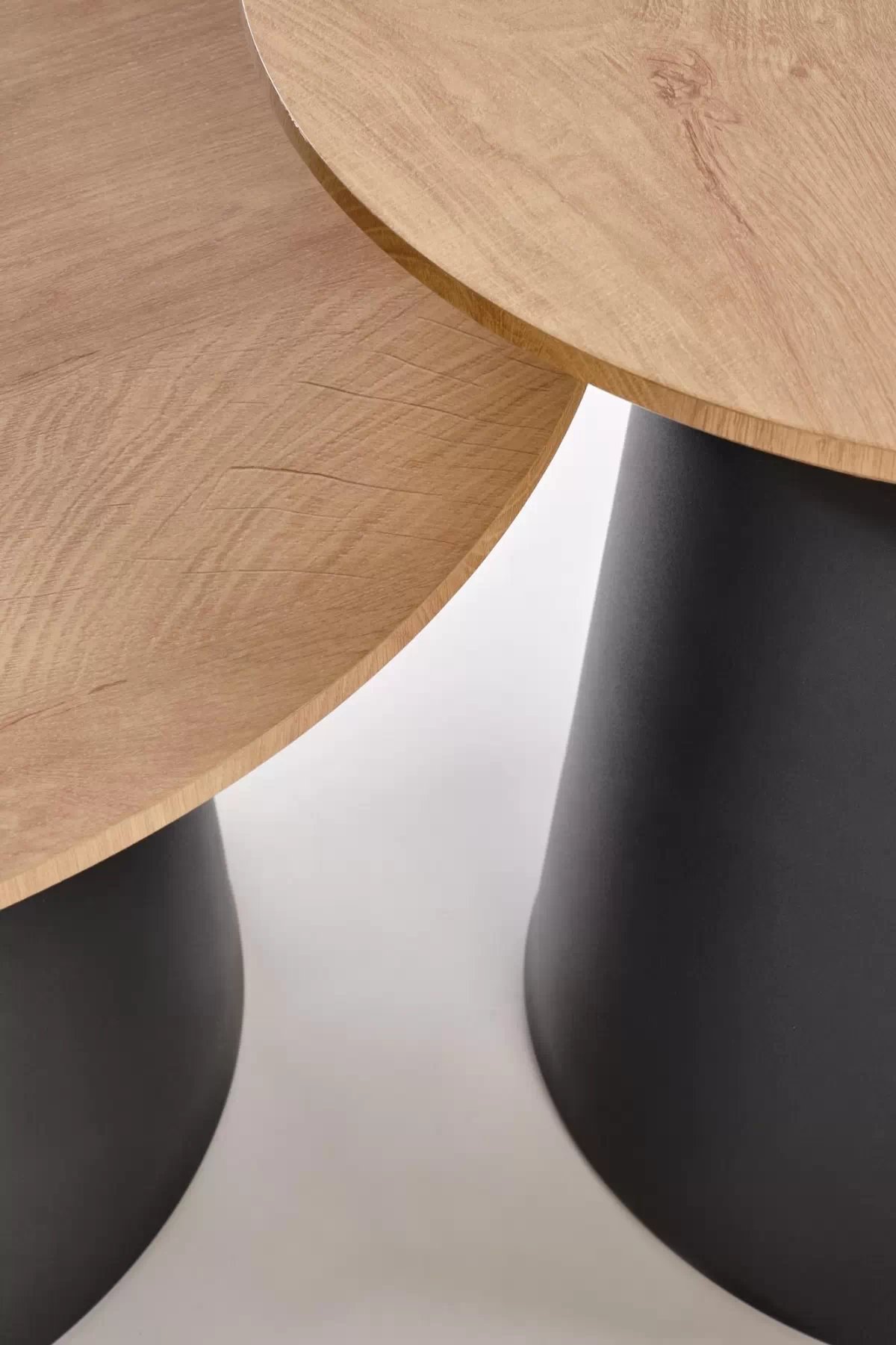 Sada konferenčních stolků Malomi - přírodní / černá Komplet law Malomi pro obývacího pokoje - přírodní / černá