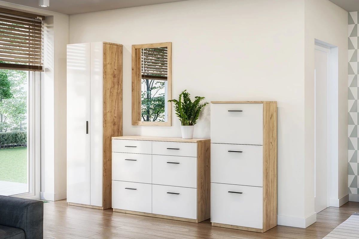 Předsíňová sestava Keri 10 Komplet bílého nábytku