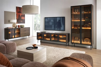 Obývací stěna Auri - dub dunin / černá