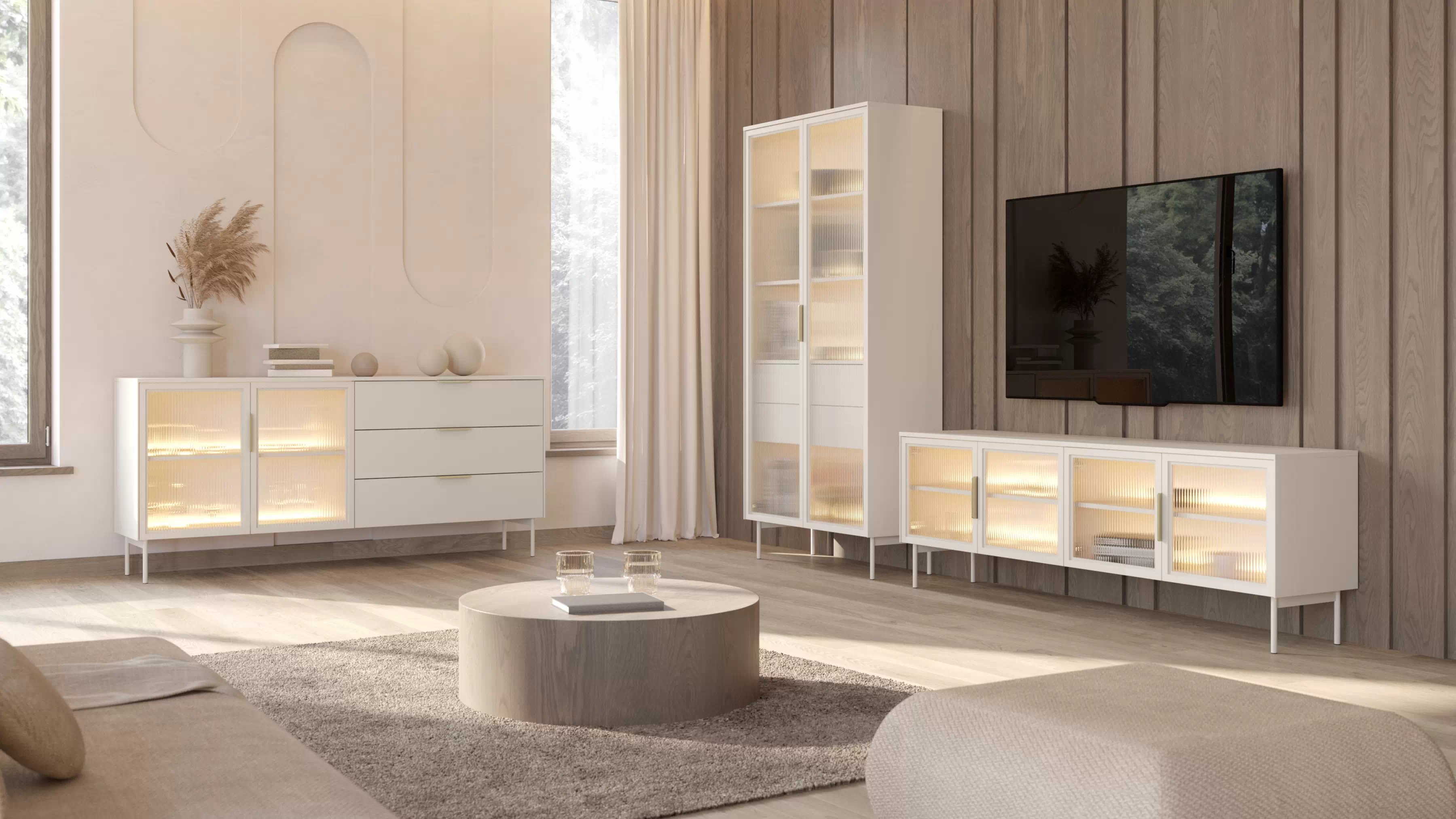 Obývacia zostava Auri - kašmír Komplet nábytku do obývacej izby Auri - kašmír