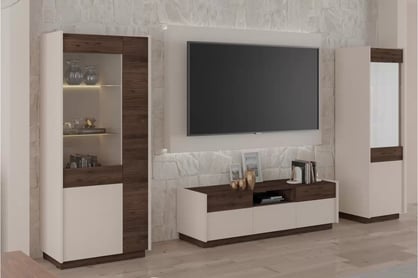 Set mobilier living Beliza I - bej piatră / nuc okapi