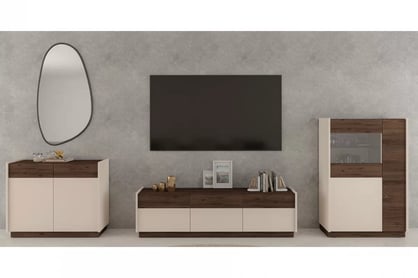 Set mobilier living Beliza III - bej piatră / nuc okapi