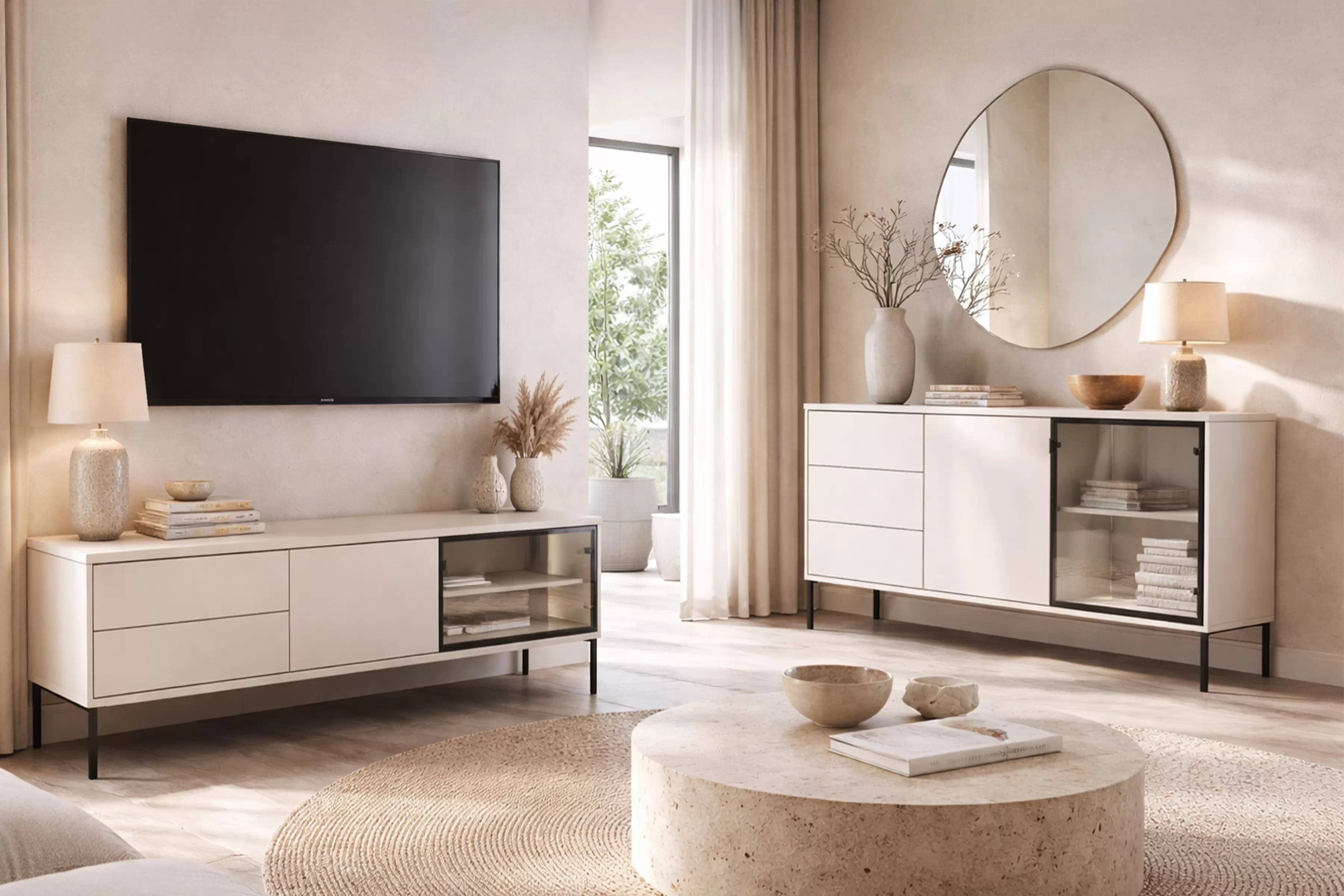 Komplet nábytku pro obývacího pokoje Harmona I - kašmír Komplet nábytku pro obývacího pokoje Harmona I - kašmír