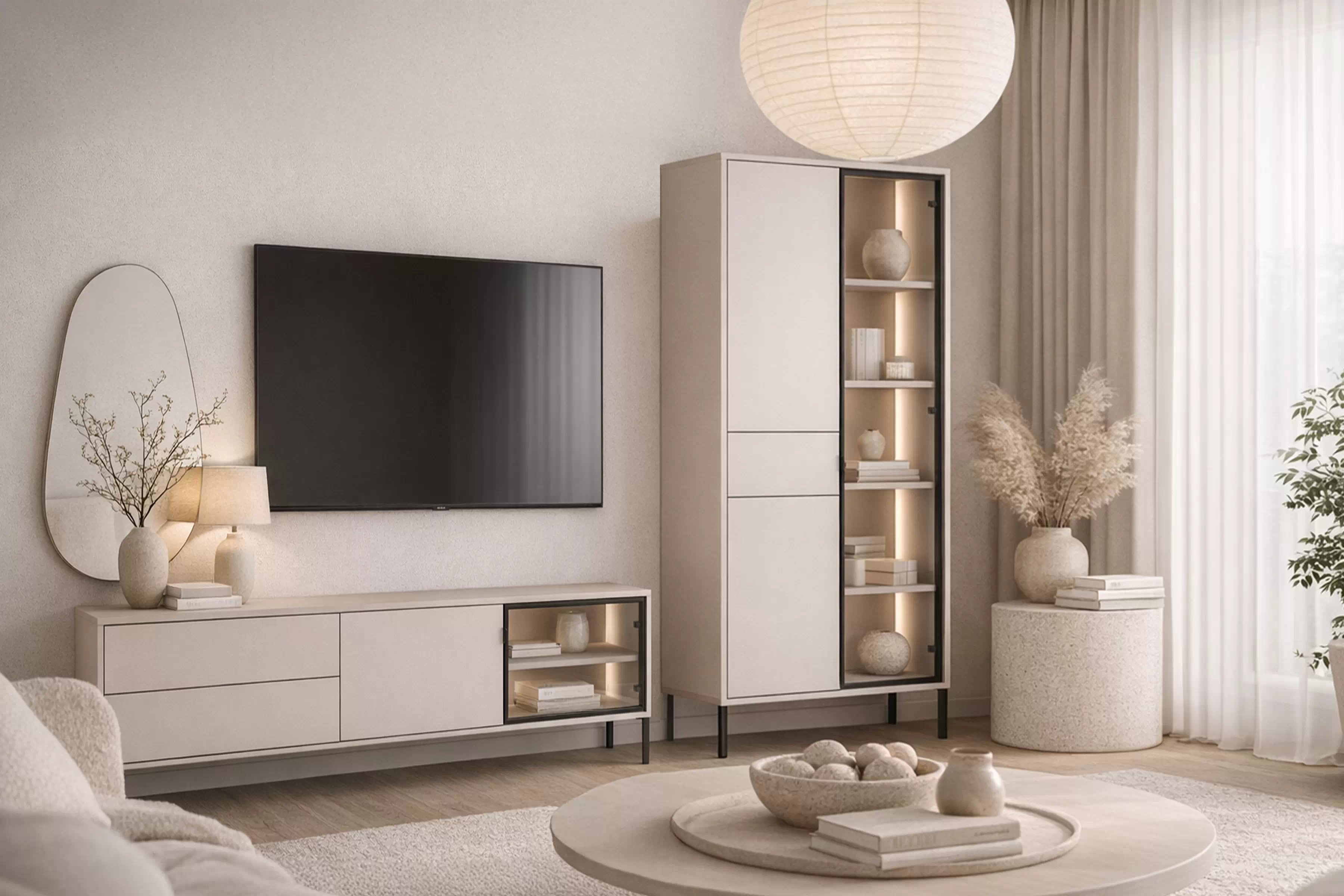 Komplet nábytku pro obývacího pokoje Harmona II - kašmír Komplet nábytku pro obývacího pokoje Harmona II - kašmír