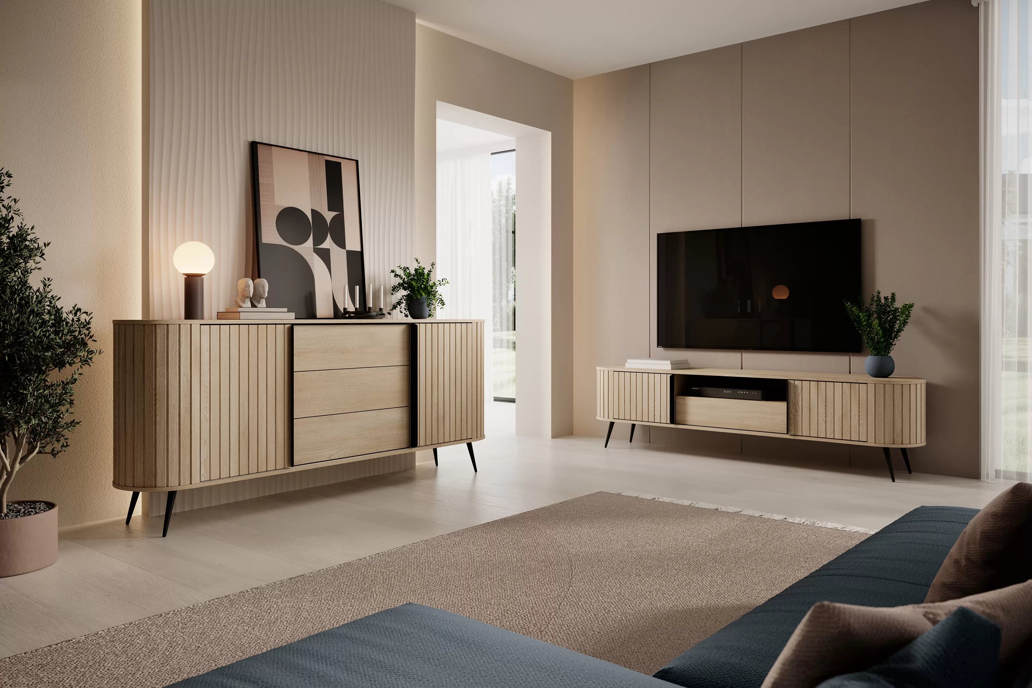 Obývacia stena Luvio II - dub cremona Komplet nábytku do obývacej izby Luvio II - Dub cremona