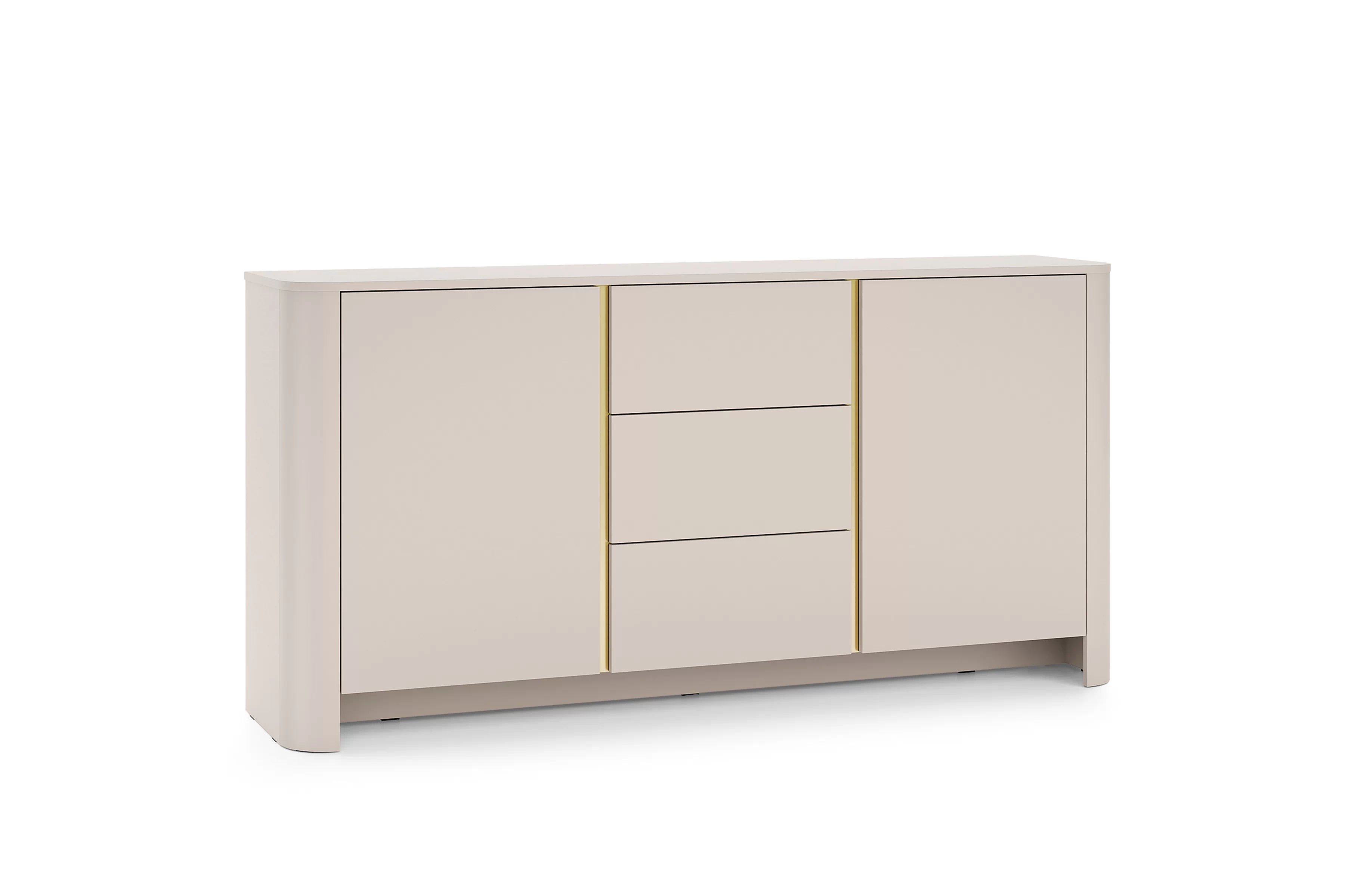 Sestava nábytku do obývacího pokoje Sorrenti – kašmír / zlatá Komplet nábytku pro obývacího pokoje Sorrenti - kašmír / zlatá