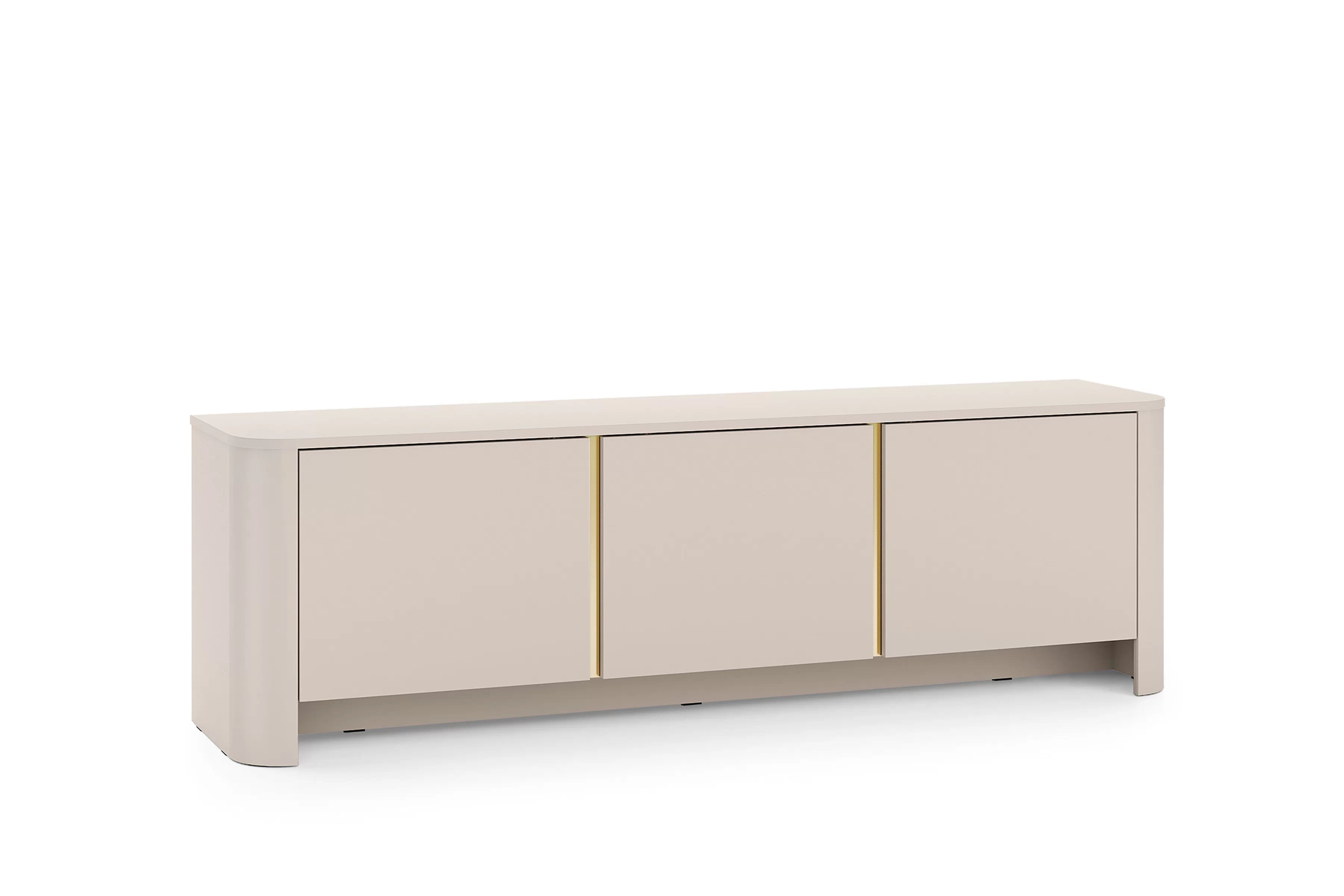 Sestava nábytku do obývacího pokoje Sorrenti – kašmír / zlatá Komplet nábytku pro obývacího pokoje Sorrenti - kašmír / zlatá