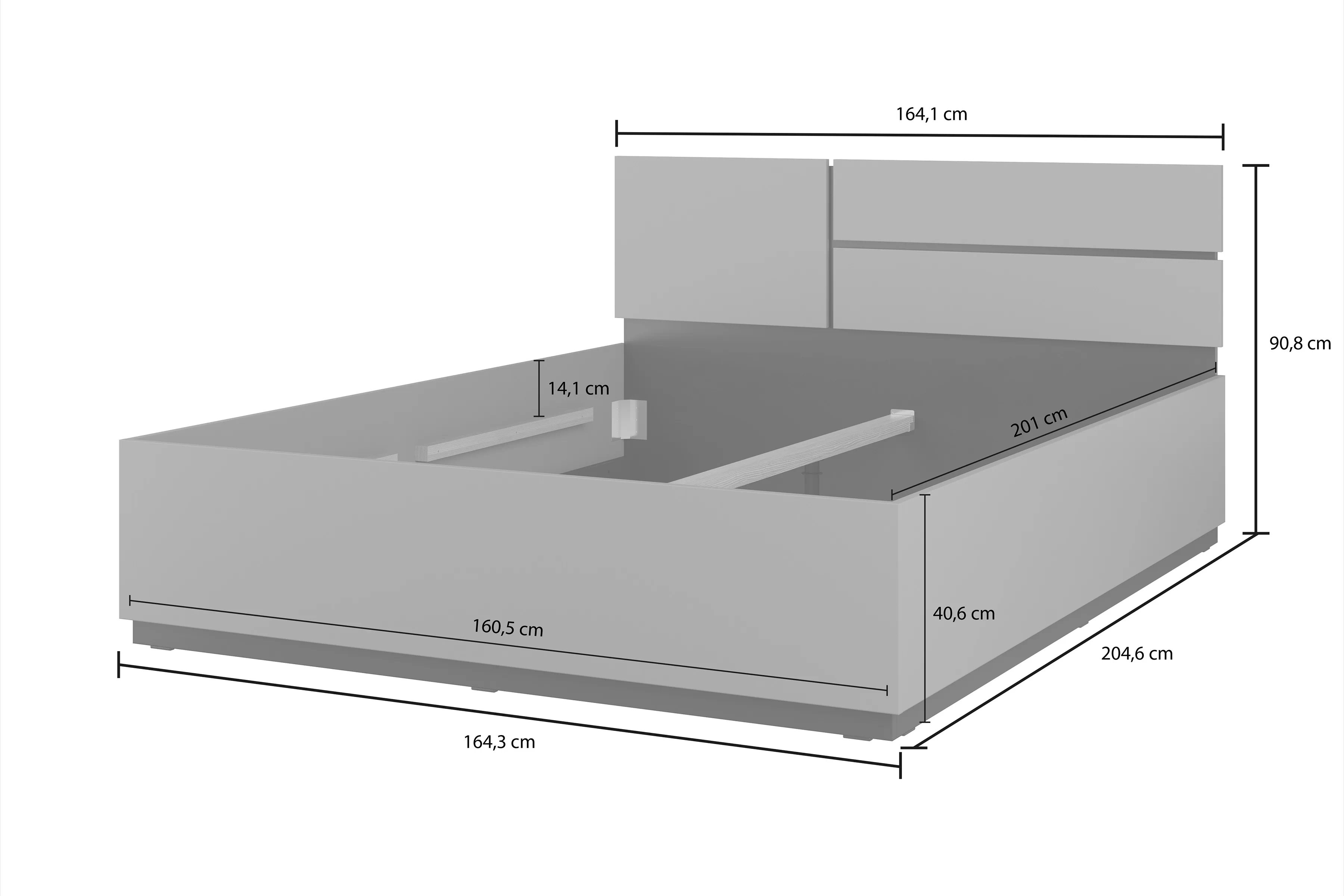 Spálňová zostava Cross 160x200 cm - tlmená zelená / čierna Komplet nábytku do  spálňa  z lozkiem 160x200 cm - zgaszona zelená / zgaszona zelená - Čierny