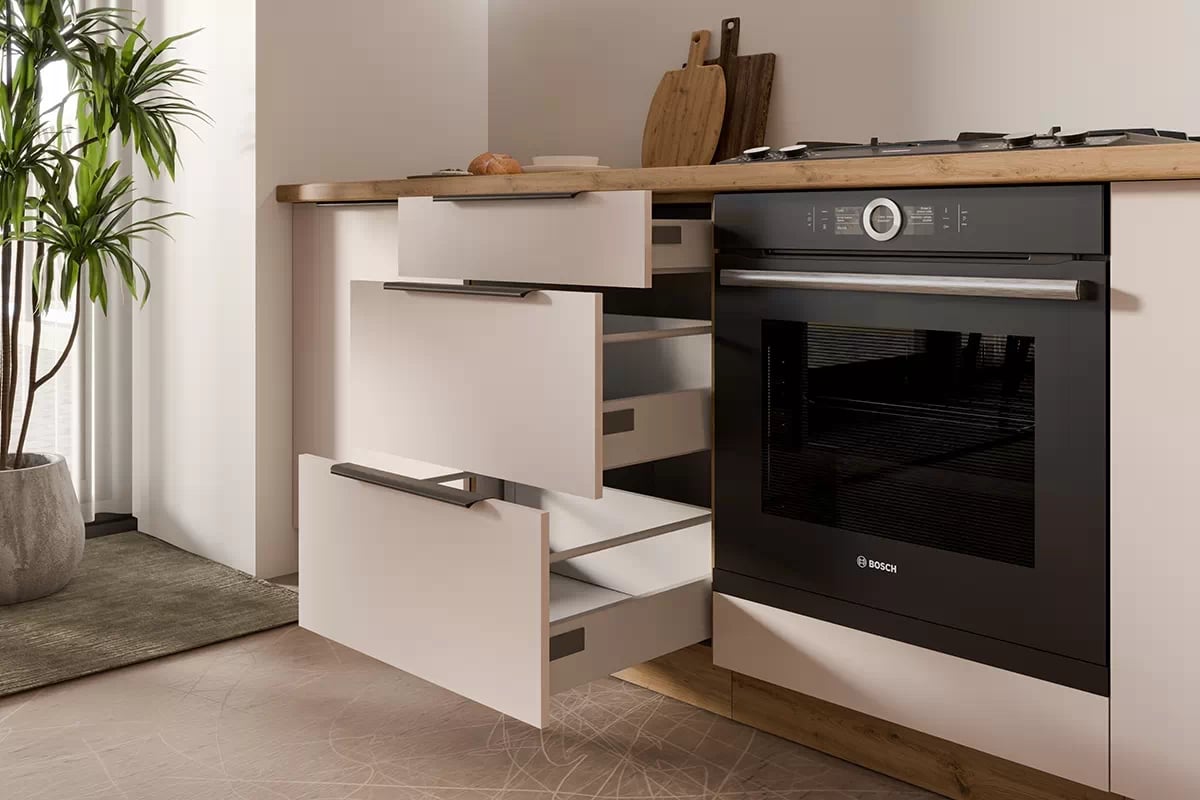 Kuchyňská linka Arvani 390 cm - kašmír / dub artisan Komplet nábytku kuchennych Arvani 390cm - kašmír / dub artisan