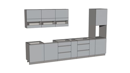 Kuchynská zostava Campari 360 cm – sivý mat Komplet nábytku kuchynského Campari 360cm - šedý mat