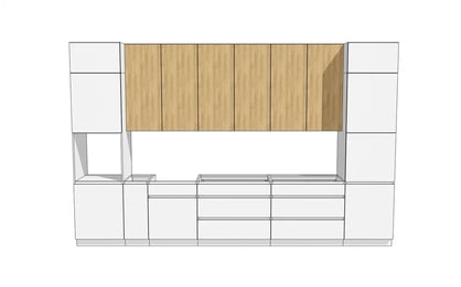 Kuchyňská sestava Campari 360 cm – šedý mat Komplet nábytku kuchennych Campari 390cm - hikora přírodní / bílý lesk