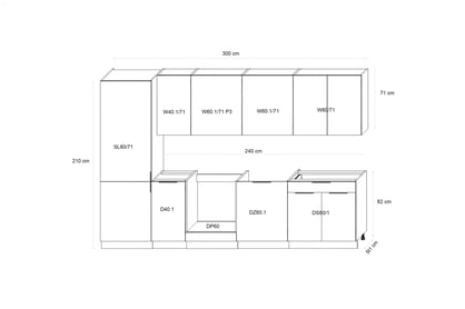 Kuchynská linka Ilandia 300cm s bielym digestorom - kašmírová mat / Dub hikora Komplet nábytku kuchynského Ilandia 300cm z bialym okapem - kašmír mat / Dub hikora