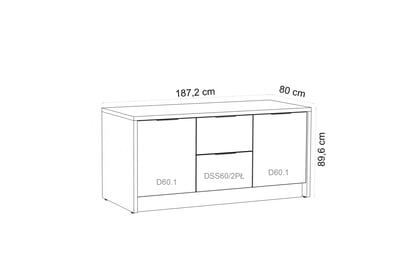 Kuchyňská sestava KAMMONO Komplet 11 - K2 BLACK Komplet nábytku kuchennych Kammono 360cm z wyspa - K2 dub hikora / P4 černá mat