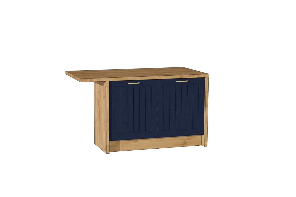 Kuchyňská sestava Kammono F 252x423 cm - modrá / dub arlington Komplet nábytku kuchennych Kammono F 152x423cm - námořnická modrá / dub arlington