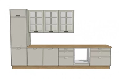 Kuchyňská sestava Kammono 386 cm - kamenná Komplet nábytku kuchennych Kammono F 386 cm - skalny 