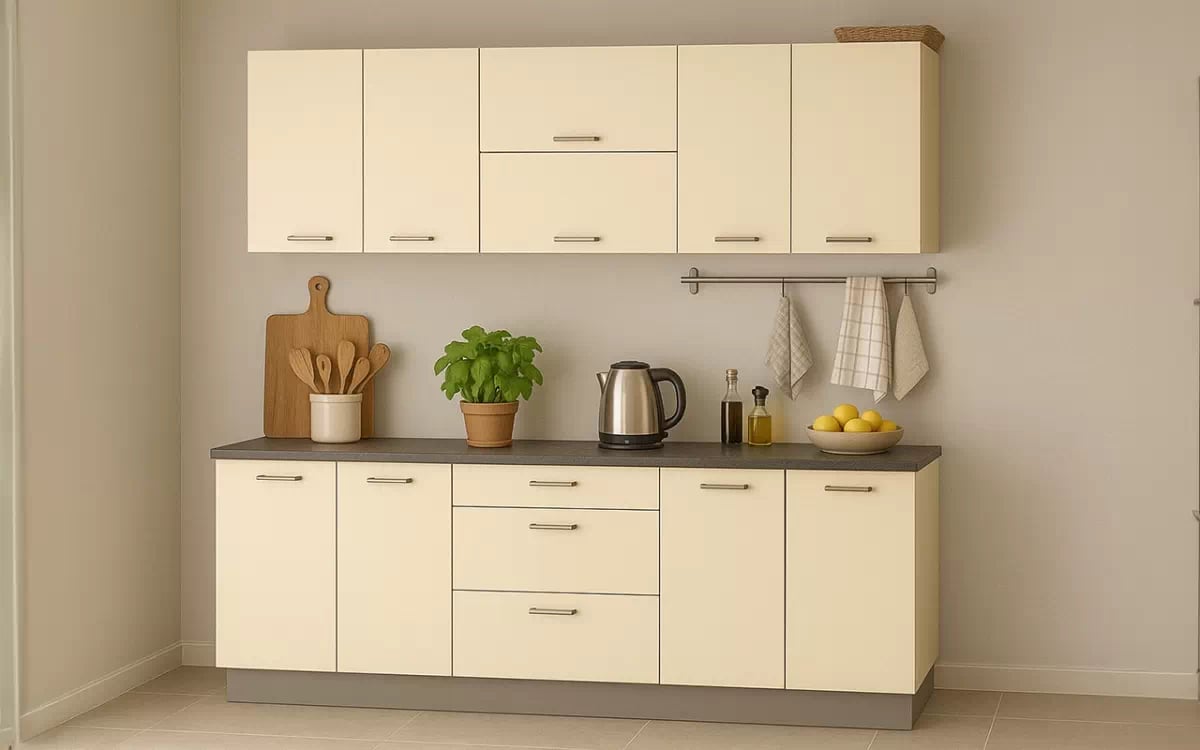 Komplet nábytku kuchynského Laon 240cm - Krémový lesk Komplet nábytku kuchynského Laon 240cm - Krémový lesk