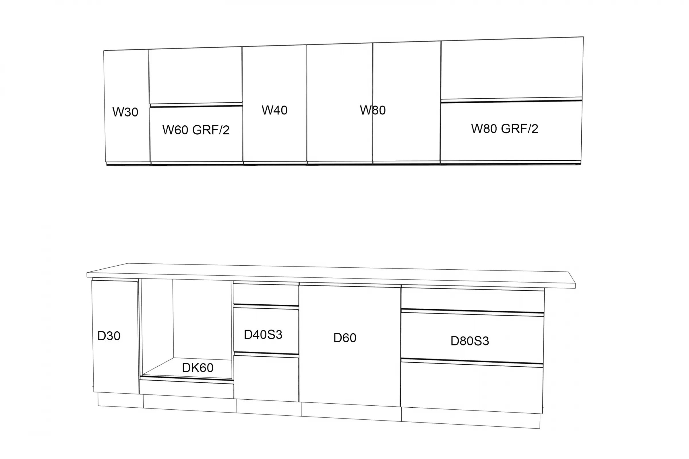 Komplet nábytku kuchennych Livia 290cm - bílý mat - Omezená nabídka Komplet nábytku kuchennych Livia 290cm - bílý mat - Omezená nabídka