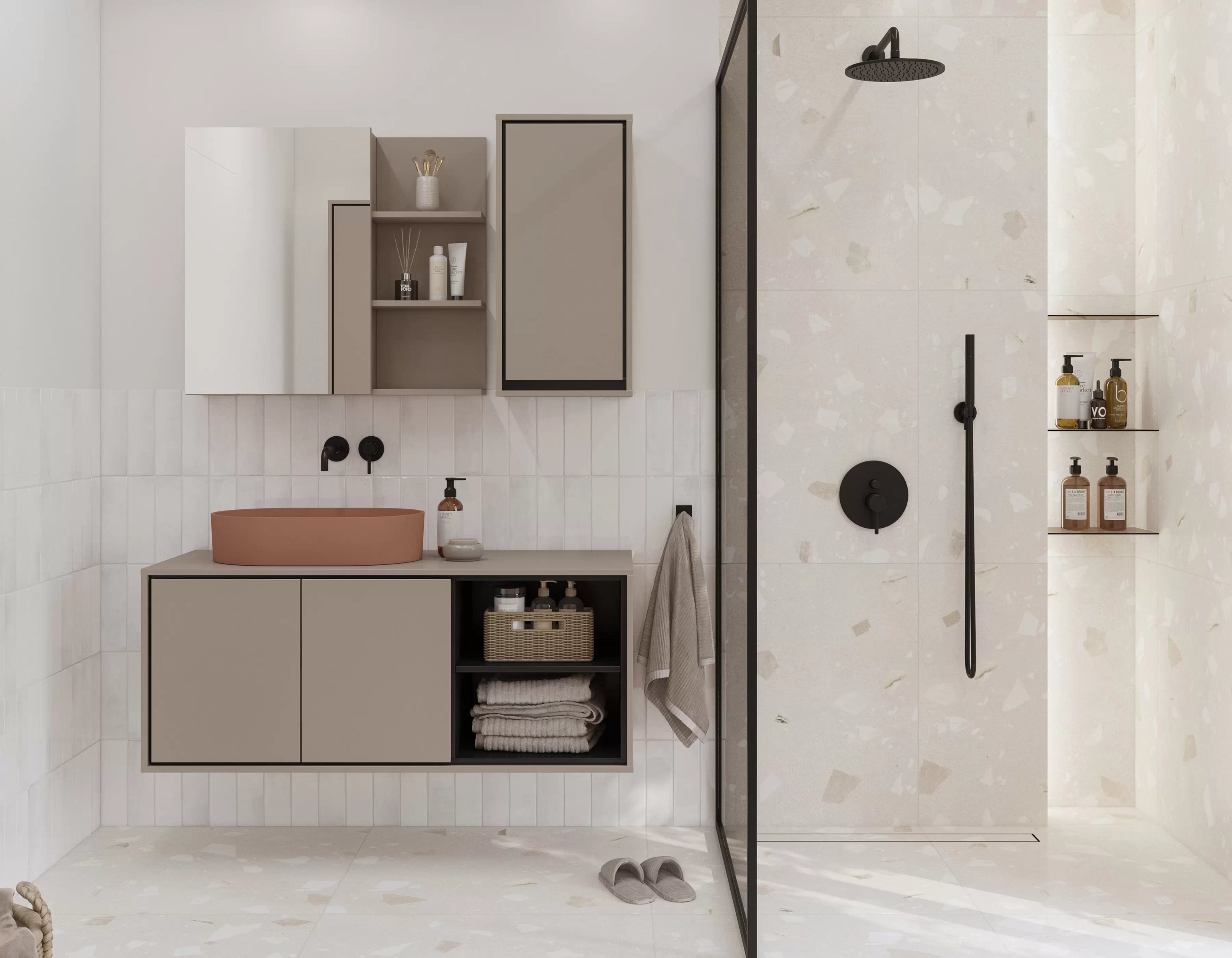 Kúpeľňový nábytok Irvine - congo / čierna Komplet nábytku lazienkowych Irvine - congo / Čierny