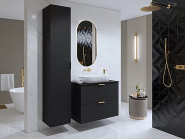 Kúpeľňový nábytok Laura II - čierny onyx / čierny mat pyramídy