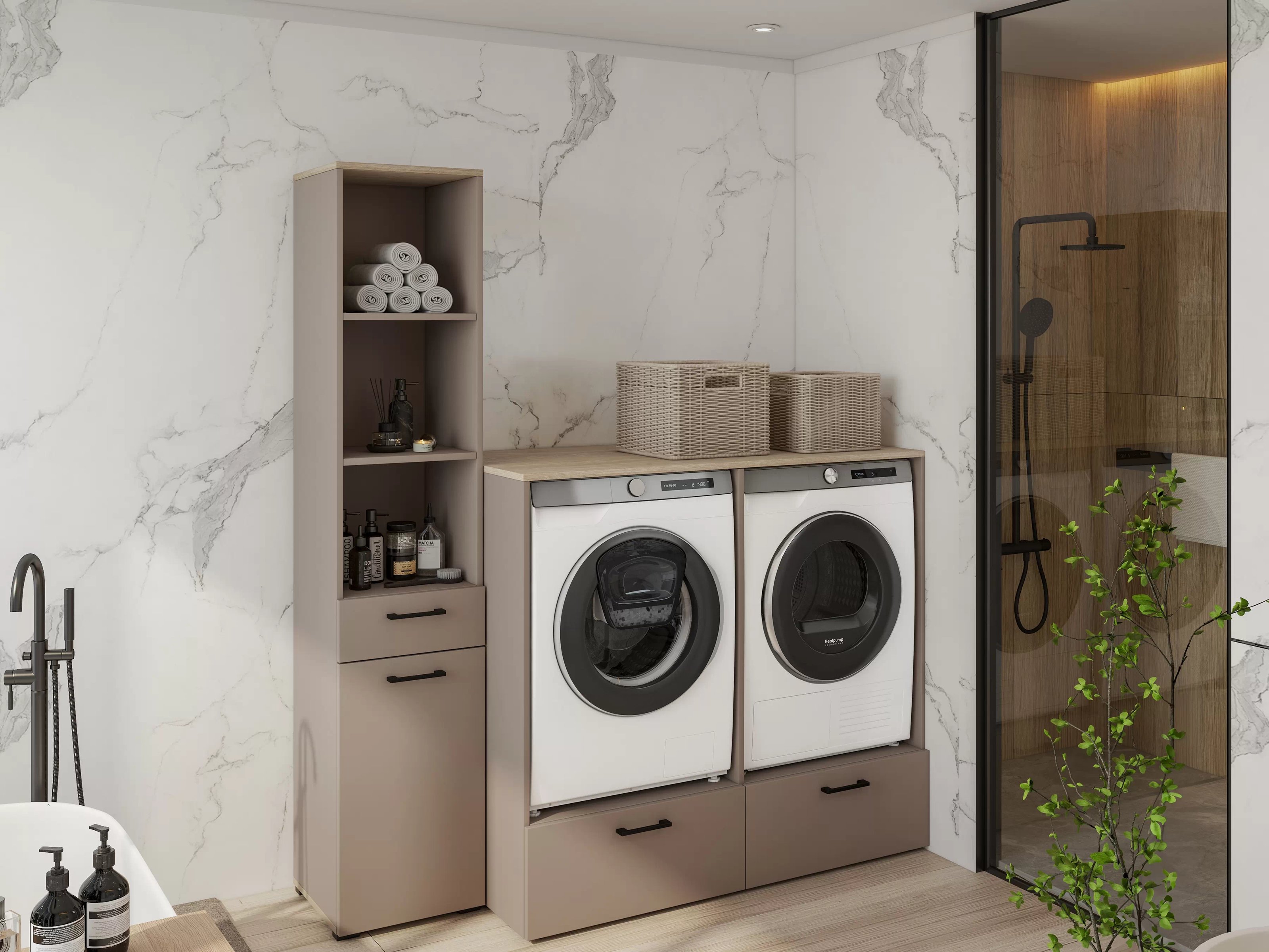 Nábytok do kúpeľne Rosa - congo / dub olejovaný Komplet nábytku lazienkowych Rosa - congo / Dub olejowany