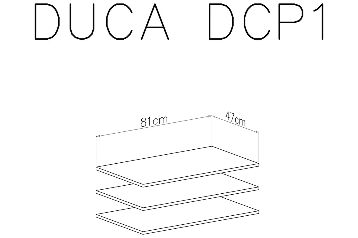 Sada polic do skříně Duca I - bílá Komplet polek do Skříně Duca I - Bílý - schemat