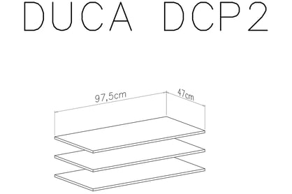 Sada polic do skříně Duca II - bílá Komplet polek do Skříně Duca II - Bílý - schemat