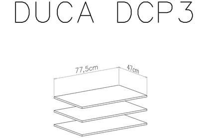 Sada polic do skříně Duca III - bílá Komplet polek do Skříně Duca III - Bílý - schemat