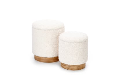 Zostava puf Cancun - Krémový / prírodné