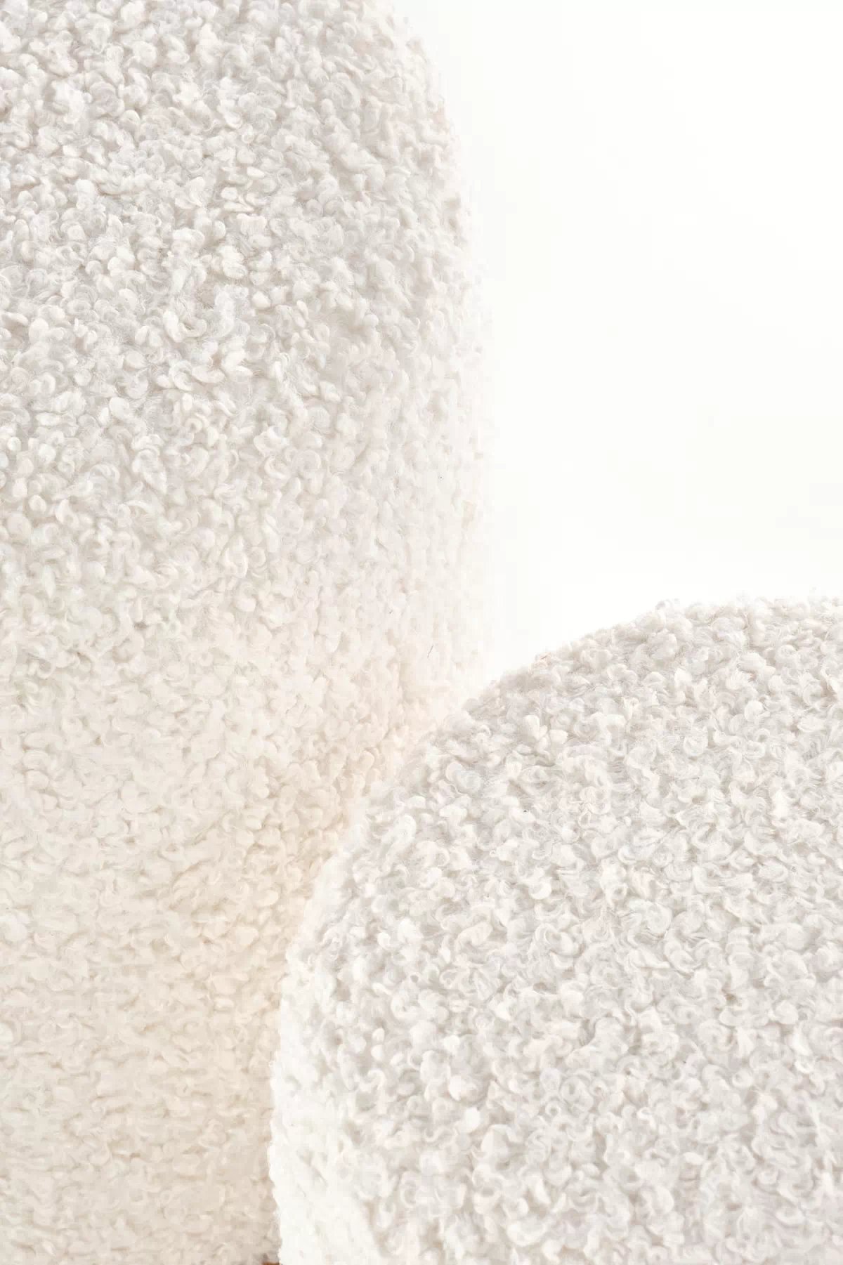 Sada pufů Cancun - krémová / přírodní dřevo Komplet puf cancun - Krémový / přírodní