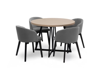 Jídelní set Cedrus 95/150 cm + 4 židle Nerevio - dub vinceza / šedá