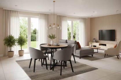 Rozkladací stôl Cedrus Linear 95/150 cm a 4 stoličky Nerevio - dub hickory / sivá