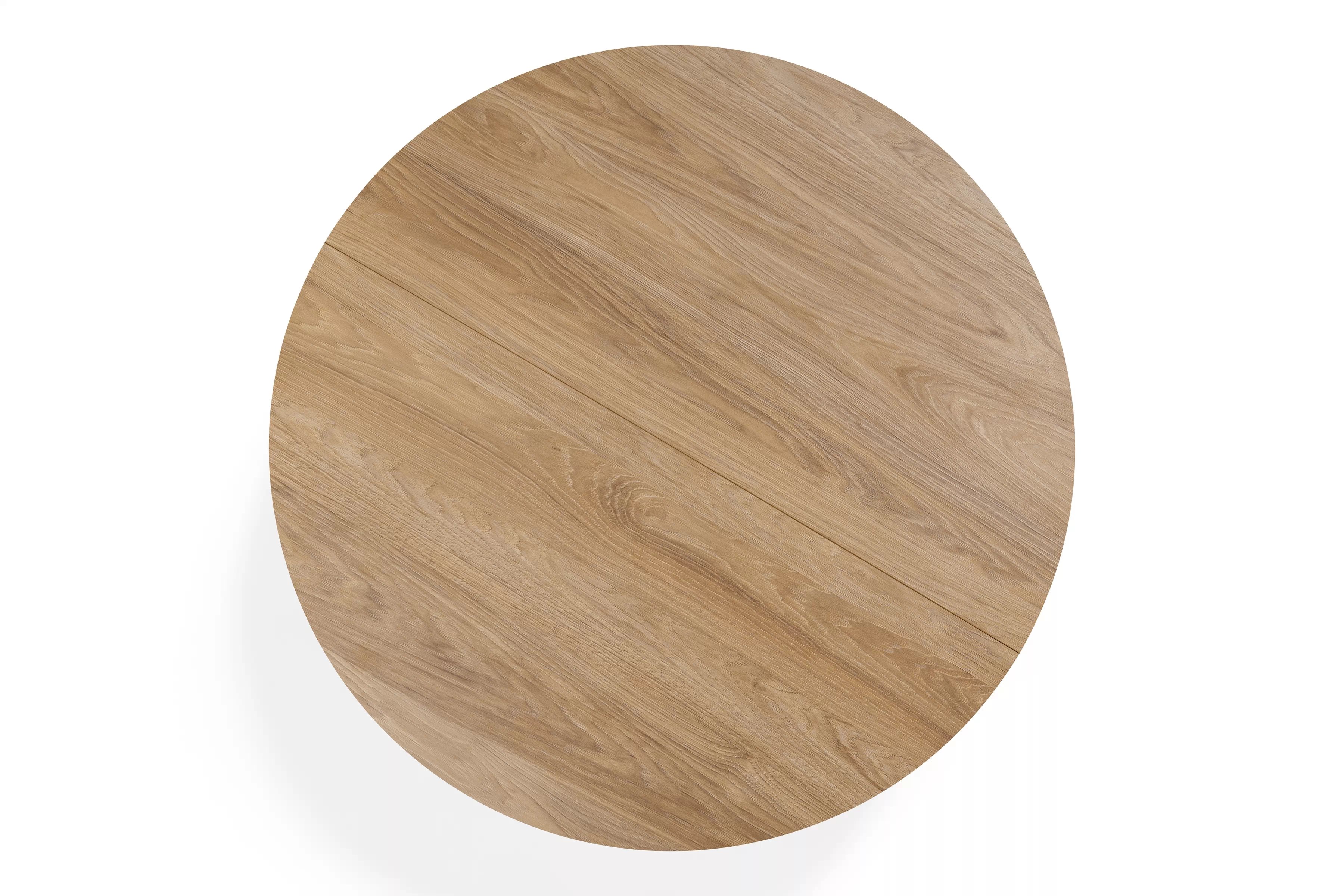 Rozkladací stôl Cedrus Linear 95/150 cm a 4 stoličky Nerevio - dub hickory / sivá Komplet Stôl rozkladany Cedrus Linear 95/150 cm + 4 Stoličky Nerevio - Dub hikora / šedý