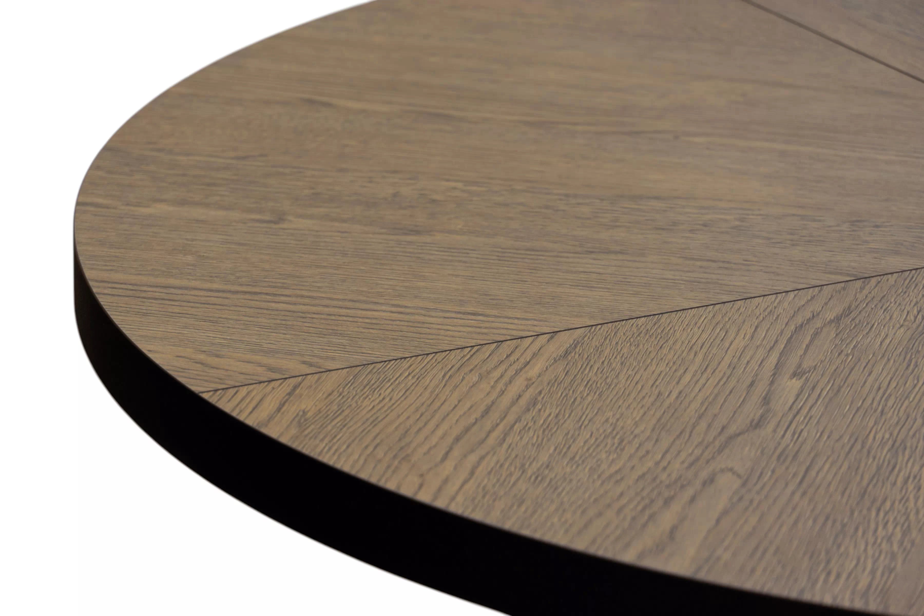 Rozkladací stôl Cedrus Rozeta 95/150 cm a 4 stoličky Nerevio - dub belmont čierny / sivý Komplet Stôl rozkladany Cedrus Rozeta 95/150 cm + 4 Stoličky Nerevio - Dub belmont Čierny / šedý