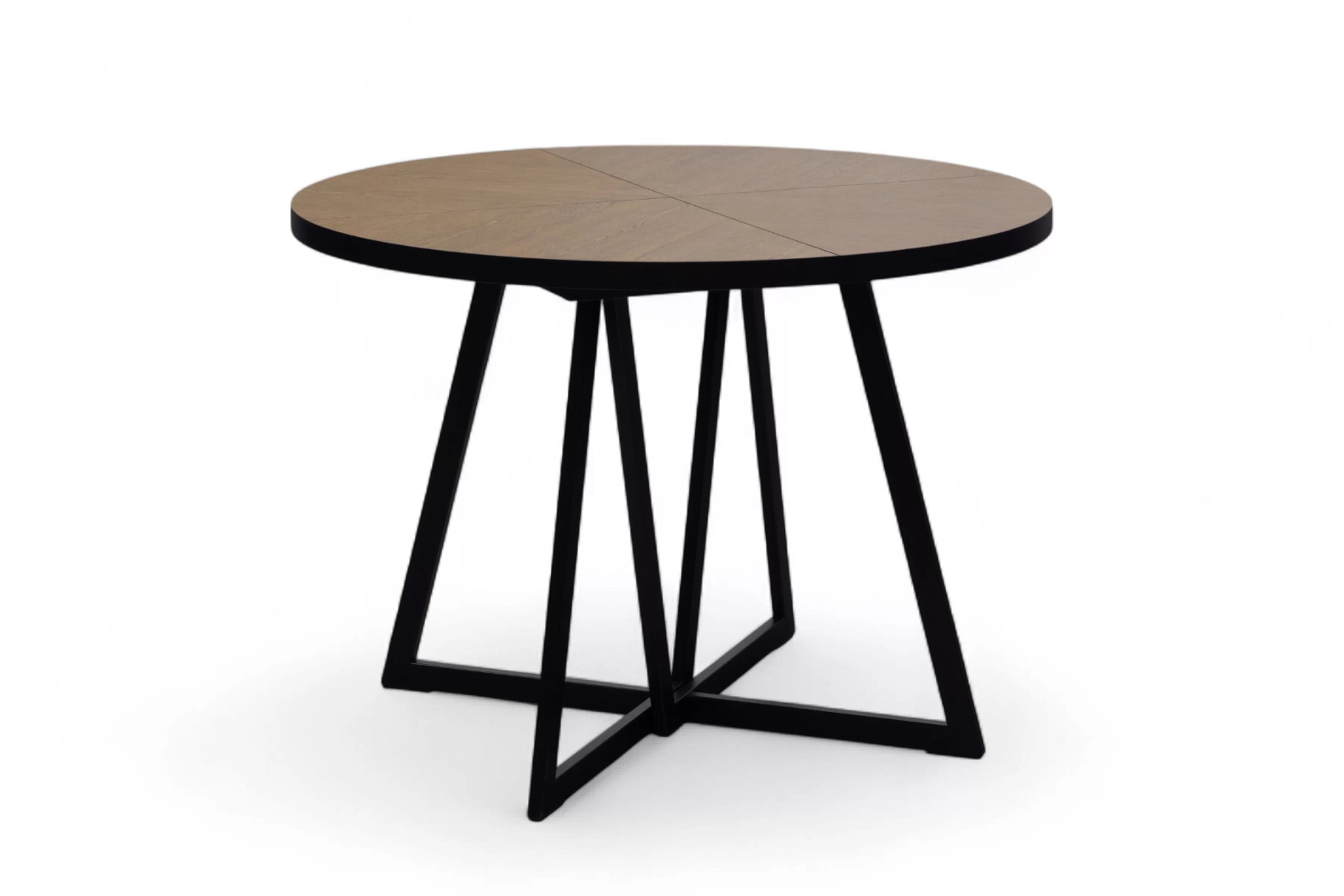 Rozkladací stôl Cedrus Rozeta 95/150 cm a 4 stoličky Nerevio - dub belmont čierny / sivý Komplet Stôl rozkladany Cedrus Rozeta 95/150 cm + 4 Stoličky Nerevio - Dub belmont Čierny / šedý