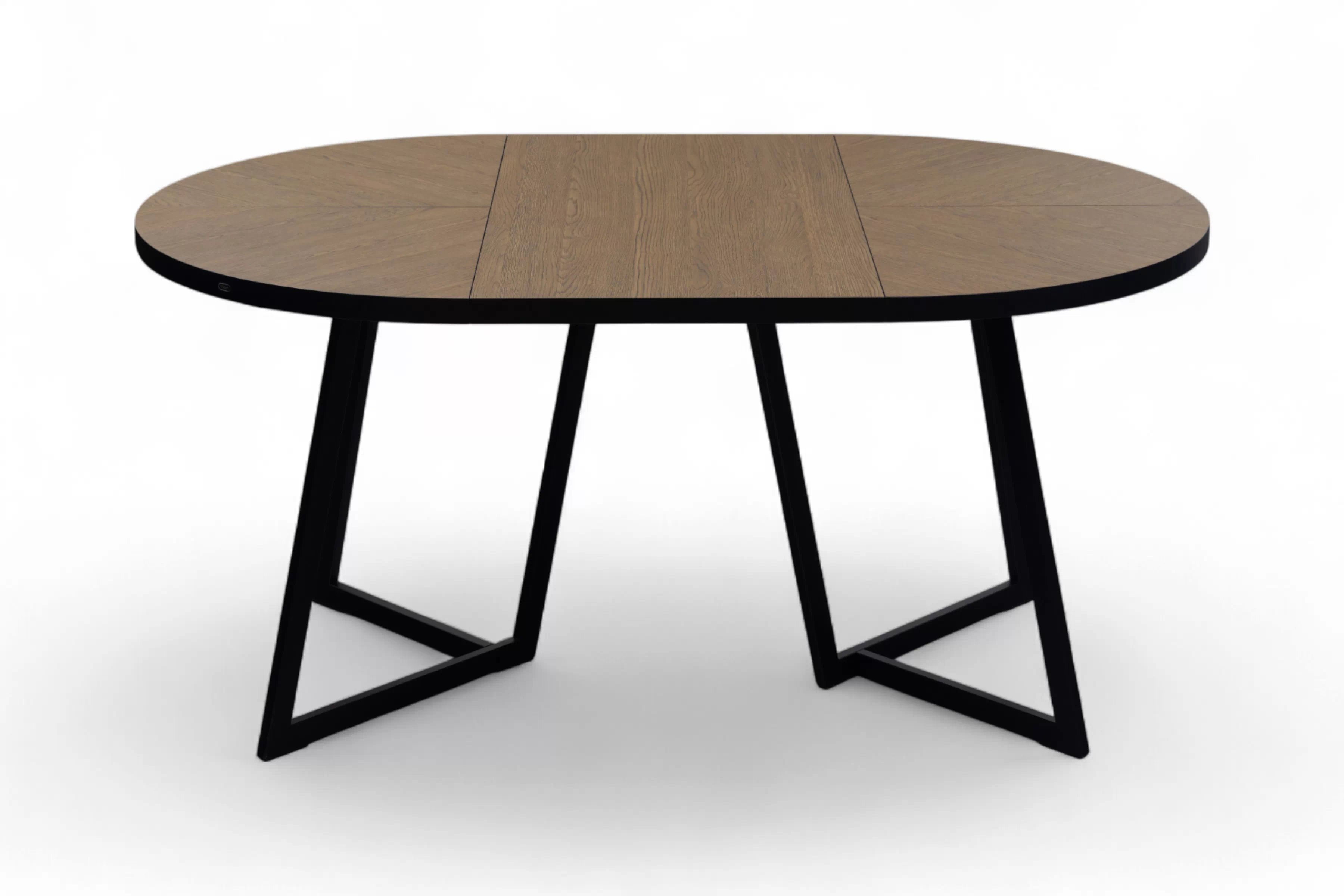 Rozkladací stôl Cedrus Rozeta 95/150 cm a 4 stoličky Nerevio - dub belmont čierny / sivý Komplet Stôl rozkladany Cedrus Rozeta 95/150 cm + 4 Stoličky Nerevio - Dub belmont Čierny / šedý