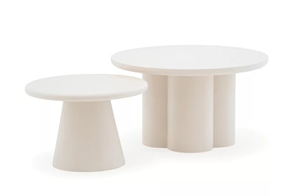 Súprava konferenčných stolíkov Clav 60 cm a Cylindus 80 cm - béžový