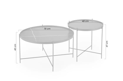 Súprava konferenčných stolíkov Mensa - čierny mramor Komplet Stolíkow kawowych Mensa - Čierny mramor